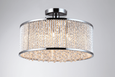 Crystalline 6 Light Semi Flush Mount Ceiling Light