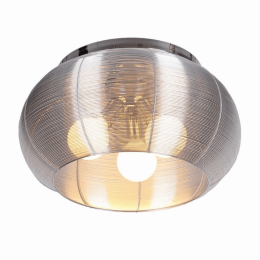 Lenox 3 Light Round Silver Flush Mount