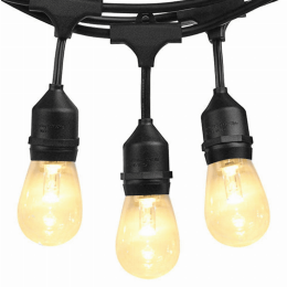 SUNTHIN 2 Pack 48ft LED Outdoor String Lights with 0.9W Shatterproof Bulb