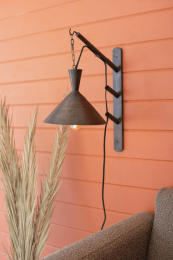 Adjustable Wall Lamp With Hammered Metal Shade