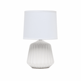 Simple Designs Petite Off White Pleated Base Table Lamp