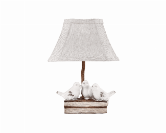 Three feathered Friends Atop a Stack of Books Accent Lamp