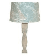 Distressed Washed wood Finish Table Lamp with Sail Away Printed Shade