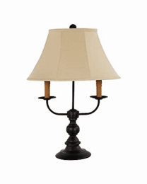 Black Double Vintage Candle Table Lamp
