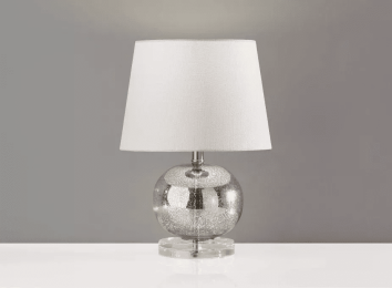 10" X 10" X 15" Silver  Table Lamp