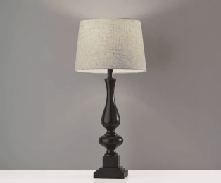 13" X 13" X 28" Black Polyresin 2 Piece Table Lamp Bonus Pack