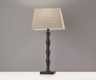 13" X 8" X 27" Black Metal 2 Piece Table Lamp Bonus Pack