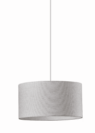 White Fabric Sleek Drum Pendant Lamp