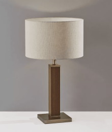 Walnut Wood Finish Monument Table Lamp