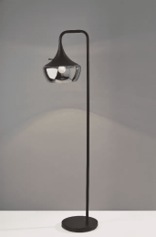 Modern Floor Lamp Gnome Smoked Glass Matte Black