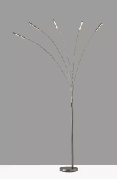 Five Finger Brushed Steel Multi Mode LED Floor Lamp