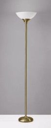 Tailored Shiny Brass Metal Torchiere with Bright Illumination