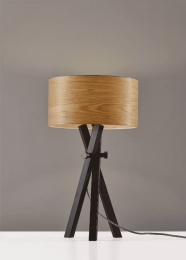 Architectonic Black Wood Tripod Table Lamp