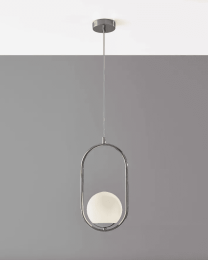 Hanging Globe Light in Loop Pendant