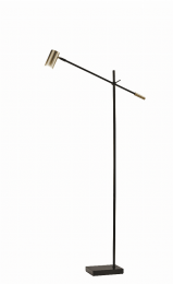 Black Metal Antique Brass Floor Lamp Tilt Arm LED Task Light
