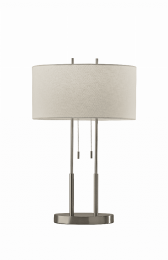 Brushed Steel Dual Pole Metal Table Lamp