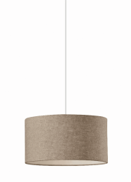 Burlap Fabric Light Brown Electric Drum Pendant Lamp