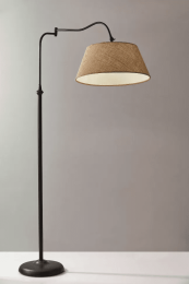 Dark Bronze Metal Floor Lamp with Adjustable Swing Arm
