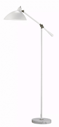 Retro Floor Lamp with Adjustable Abstract Oval White Metal Shade