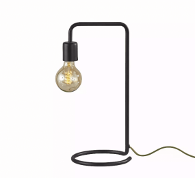 Industrial Matte Black Finish Metal Desk Lamp with Vintage Edison Bulb