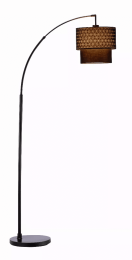 Black Metal Floor Lamp with Adjustable Arc