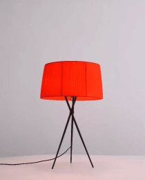 18" X 18" X 29.5" Red Carbon Steel Table Lamp