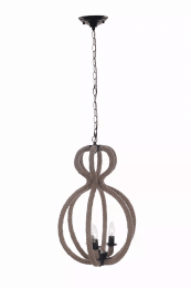 15" x 15" x 47.5" 3 Bulbs,Rope - Pendant Lamp