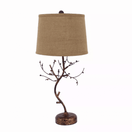 13" x 15" x 31" Bronze, Vintage, Metal With Elegant Tree Base - Table Lamp