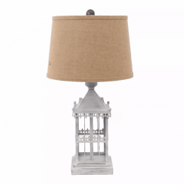 15" x 12" x 25.75" Gray, Country Cottage, Castle - Table Lamp