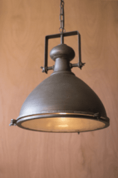 Metal Warehouse Pendant With Glass Cover 18" X 19.5"T