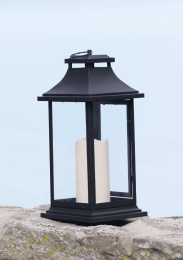 Lantern with 3"x6" LED Candle (Set of 2)  14.75"H