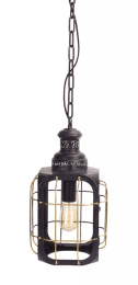 Lantern Pendant Light 60"L Glass/Metal UL