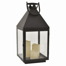 Plutus Brands Metal Lantern With Led Candles in Colored Metal