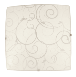 Simple Designs Square Flushmount Ceiling Light with Scroll Swirl Design