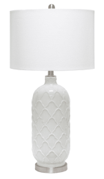 Lalia Home Argyle Classic White Table Lamp with Fabric Shade