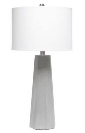 Lalia Home Concrete Pillar Table Lamp with White Fabric Shade