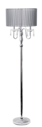 Elegant Designs Romantic Cascading Crystal and Chrome Floor Lamp with Drum Shade