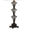 DunaWest Metal Frame Drum Shade Table Lamp with Pedestal Base, Black and White