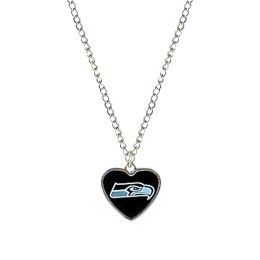 NFL Seattle Seahawks Sports Collegiate Team Logo Heart Shape Pedant Chain Necklace Charm Fan Gift