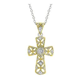J Goodin Cubic Zirconia Classic Symbolic Style Veiled Cross Pendant