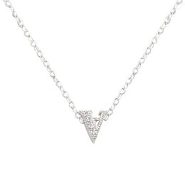 Micro-Pave Initial V Pendant