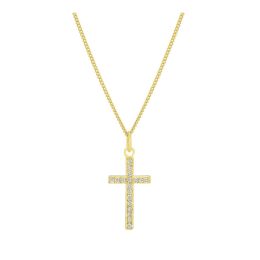 J Goodin Cubic Zirconia Classic Style Simple Golden Cross Pendant For Women