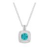 J Goodin Cubic Zirconia Classic Style Aqua Halo Stud Pendant For Women