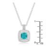 J Goodin Cubic Zirconia Classic Style Aqua Halo Stud Pendant For Women