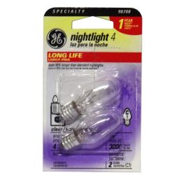 General Electric 43050 4-Watt 14-Lumen C7 Night Light Bulb, Clear, 2-Pack