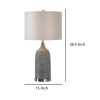 DunaWest Fabric Drum Shade Table Lamp with Ceramic Base, Bronze and Cream