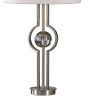DunaWest Fabric Tapered Shade Table Lamp with Crystal Accents, White and Silver