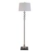 DunaWest Drum Shade Metal Floor Lamp with Crystal Accents, Black and White