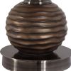 DunaWest Drum Shade Metal Floor Lamp with Crystal Accents, Bronze and White