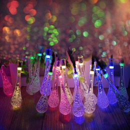 Dew Droplets 20 LED Solar Lights Falling Like Dew (Color: Multi Color)